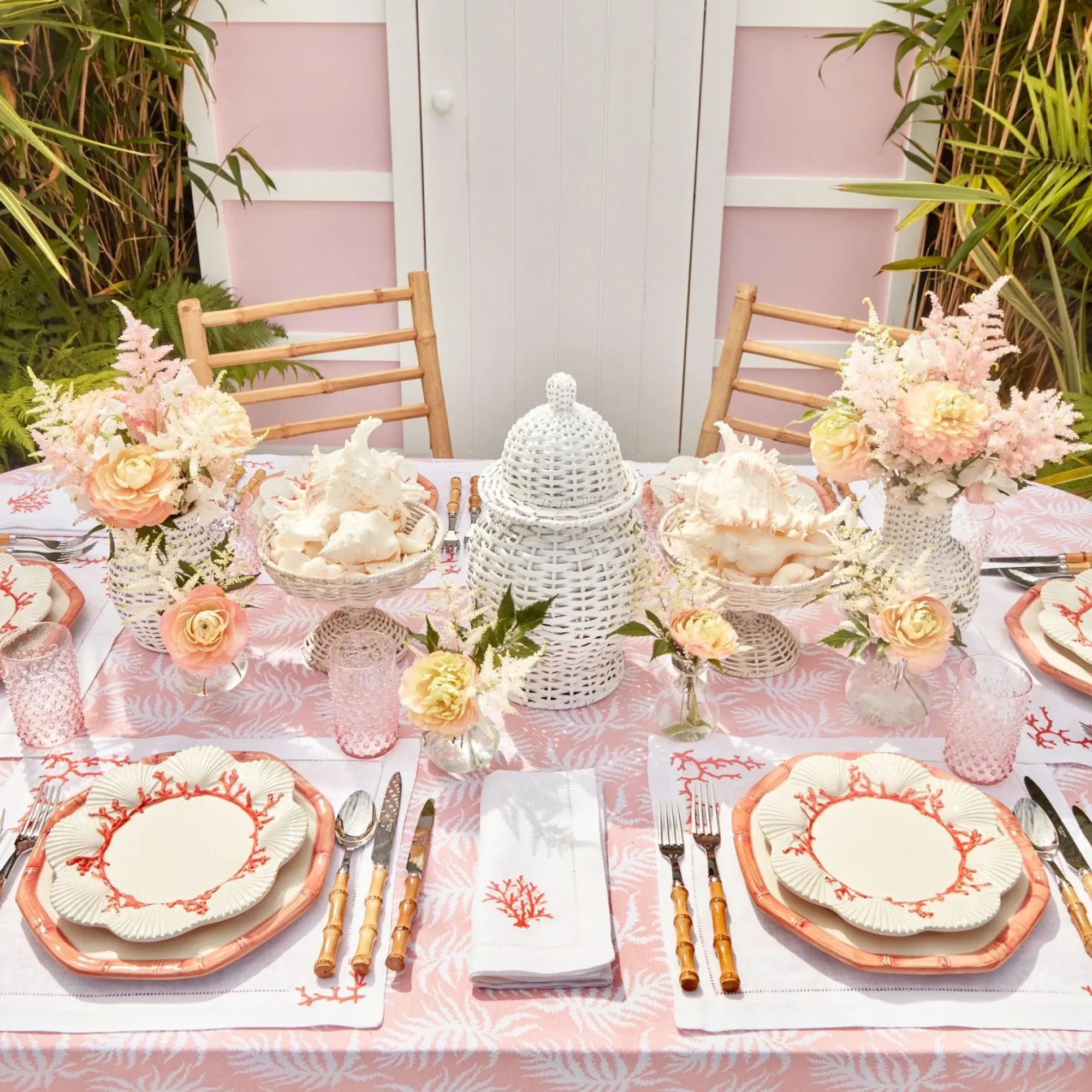 Pink Geometric Bamboo Dinner Plate (Set Of 4)|Mrs. Alice