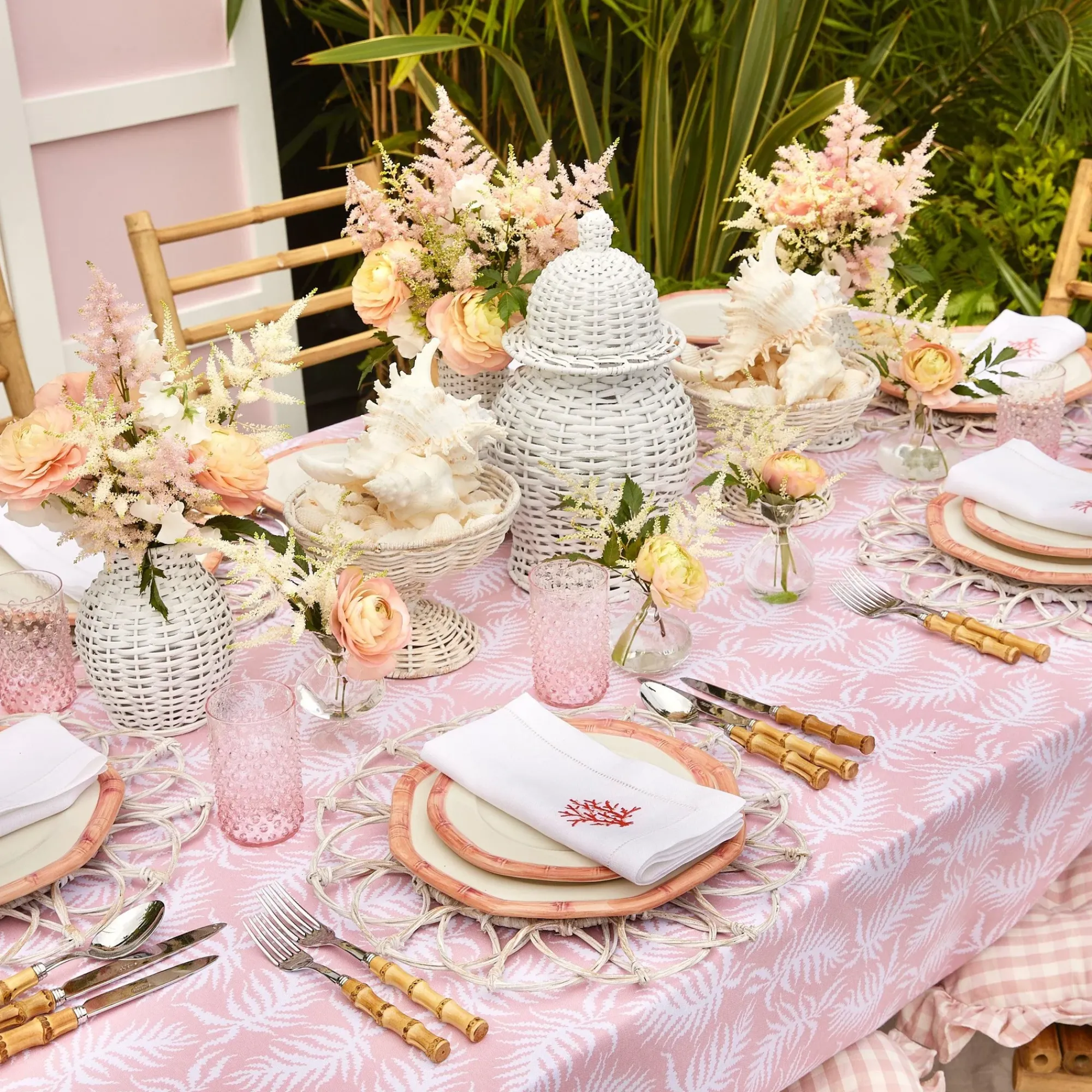 Pink Geometric Bamboo Starter Plate|Mrs. Alice Discount