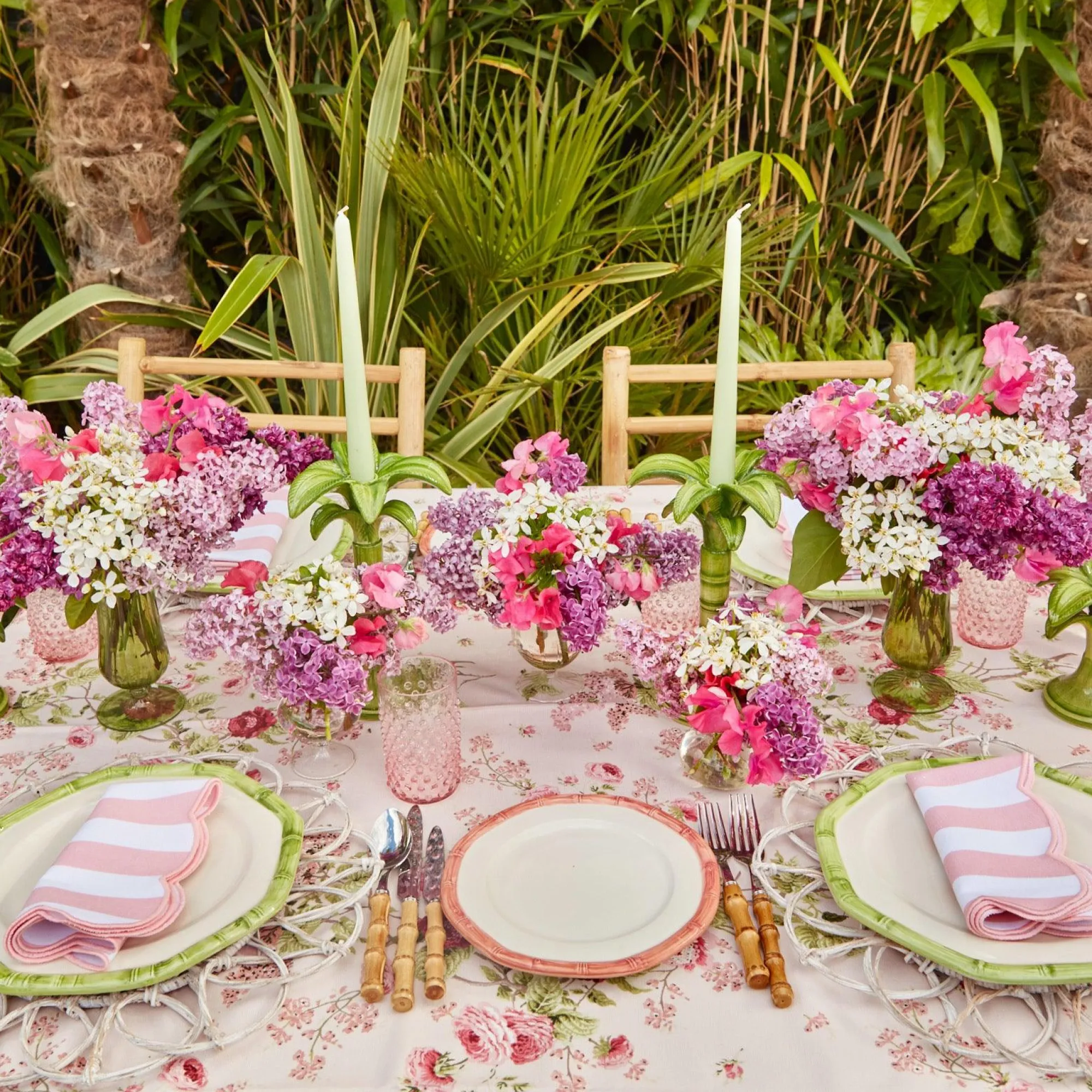 Pink Geometric Bamboo Starter Plate|Mrs. Alice Discount