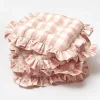 Pink Gingham Ruffle Seat Pad Cushion (Set Of 4)|Mrs. Alice Sale