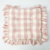 Pink Gingham Ruffle Seat Pad Cushion|Mrs. Alice Outlet