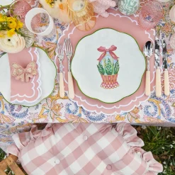 Pink Gingham Ruffle Seat Pad Cushion|Mrs. Alice Outlet