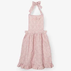 Pink Leopard Frilled Apron|Mrs. Alice Online