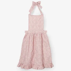 Pink Leopard Frilled Apron|Mrs. Alice Online