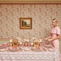 Pink Leopard Ikat Tablecloth|Mrs. Alice New