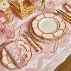 Pink Petal Bamboo Dinner Plates (Set Of 4)|Mrs. Alice Online