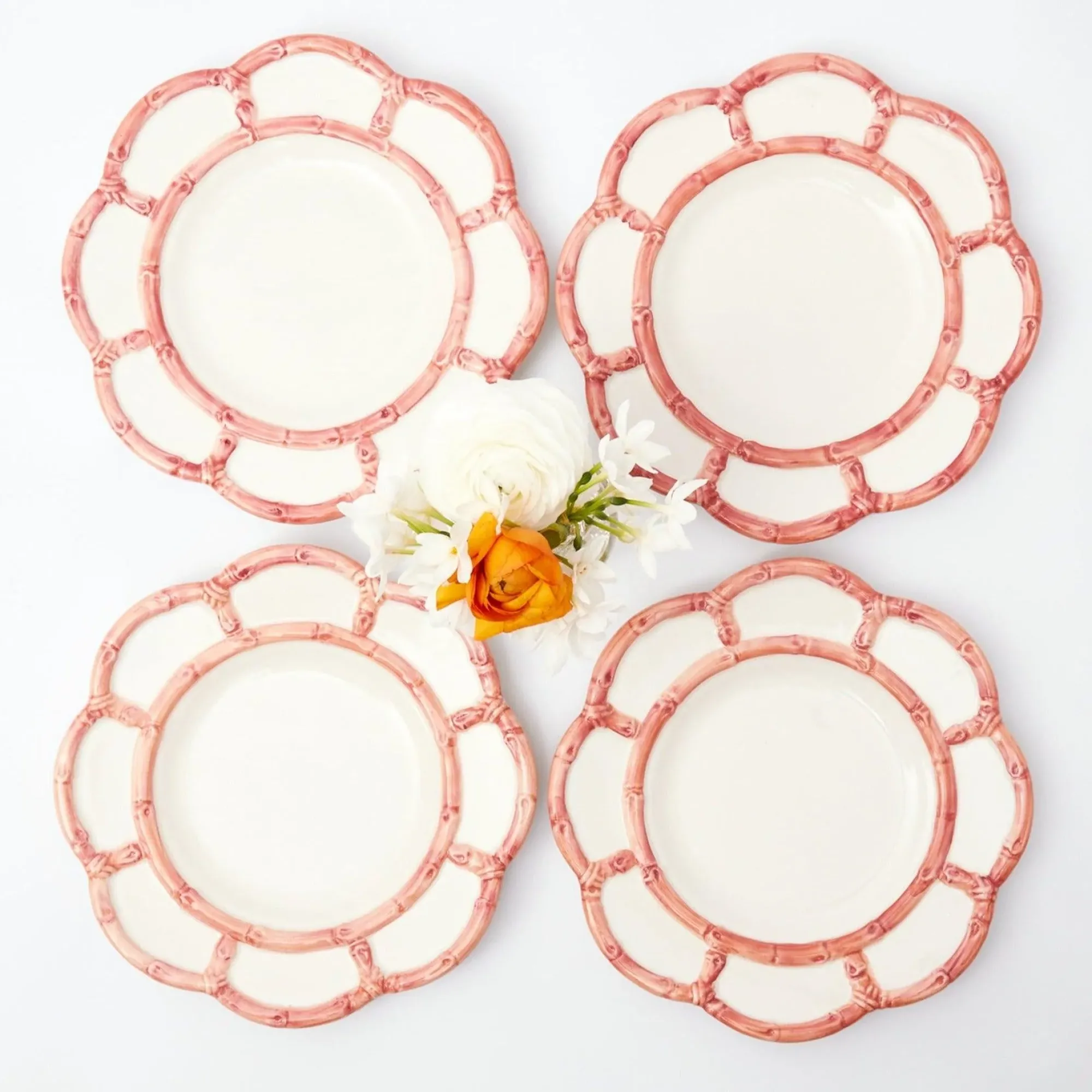 Pink Petal Bamboo Starter Plates (Set Of 4)|Mrs. Alice Sale
