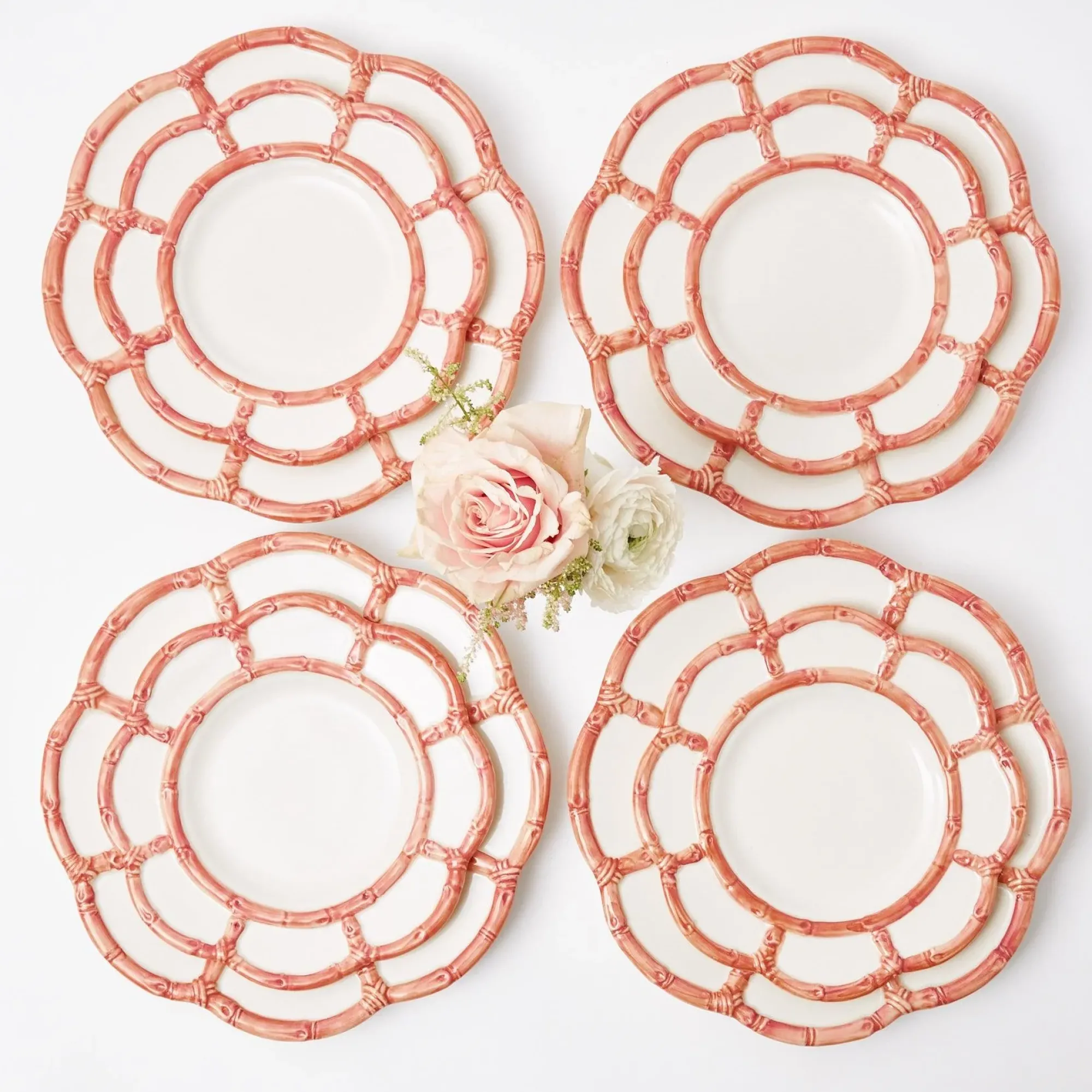 Pink Petal Bamboo Starter Plates (Set Of 4)|Mrs. Alice Sale