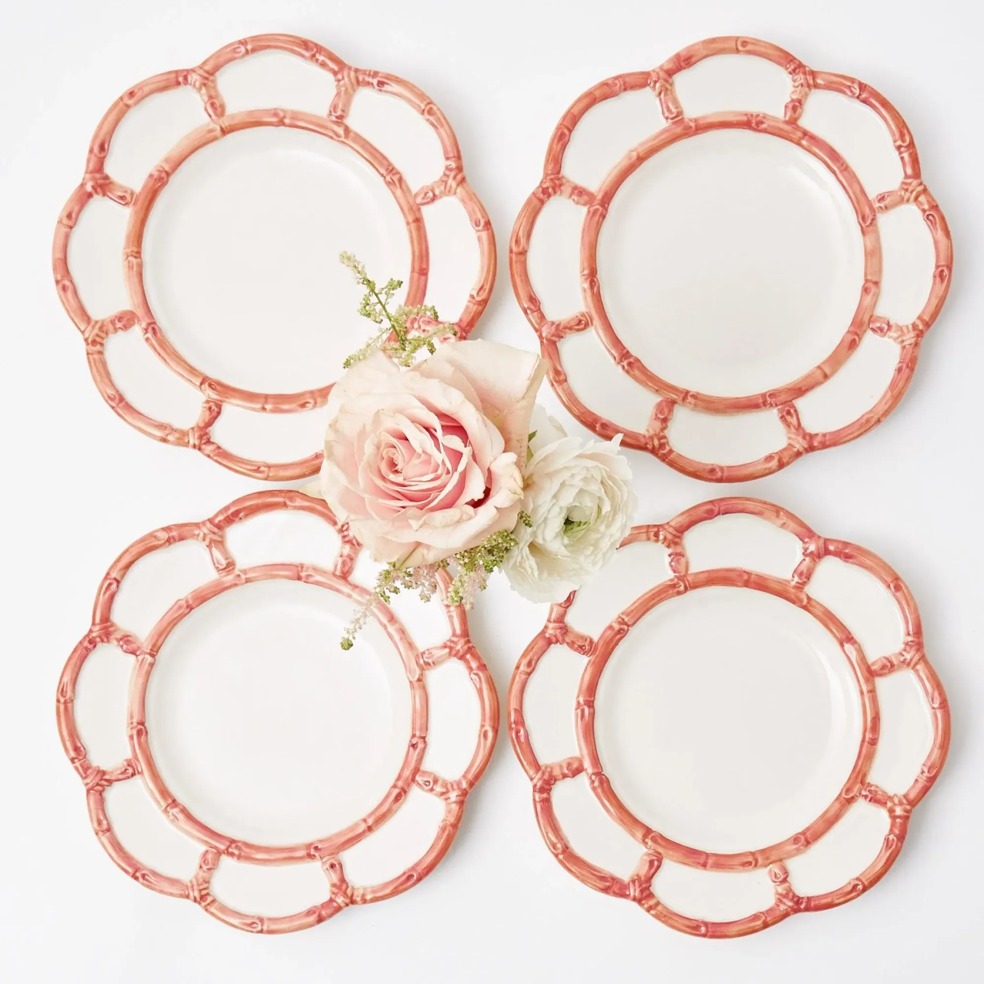 Pink Petal Bamboo Starter Plates (Set Of 4)|Mrs. Alice Sale