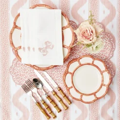 Pink Petal Bamboo Starter Plates (Set Of 4)|Mrs. Alice Outlet