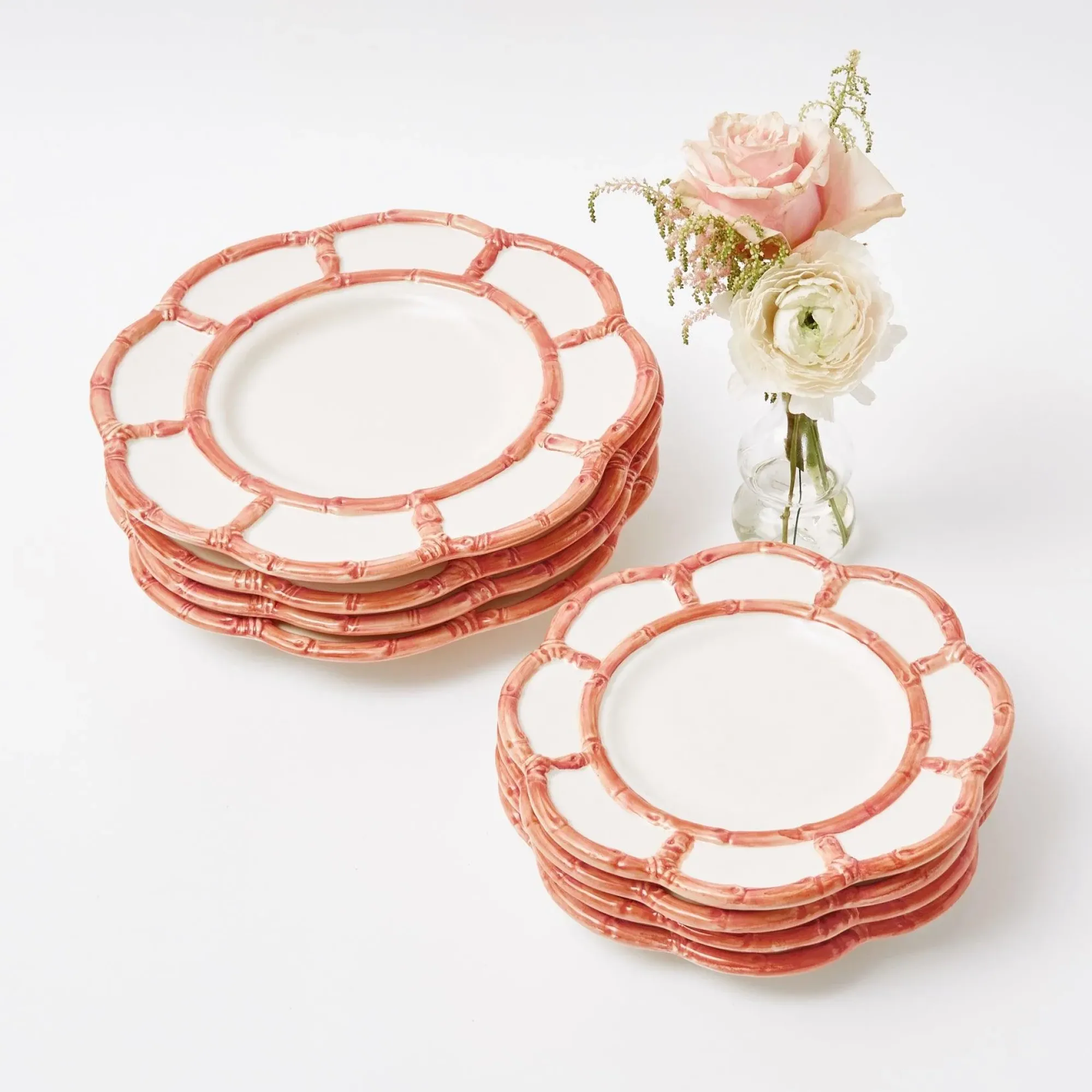 Pink Petal Bamboo Starter Plates (Set Of 4)|Mrs. Alice Outlet