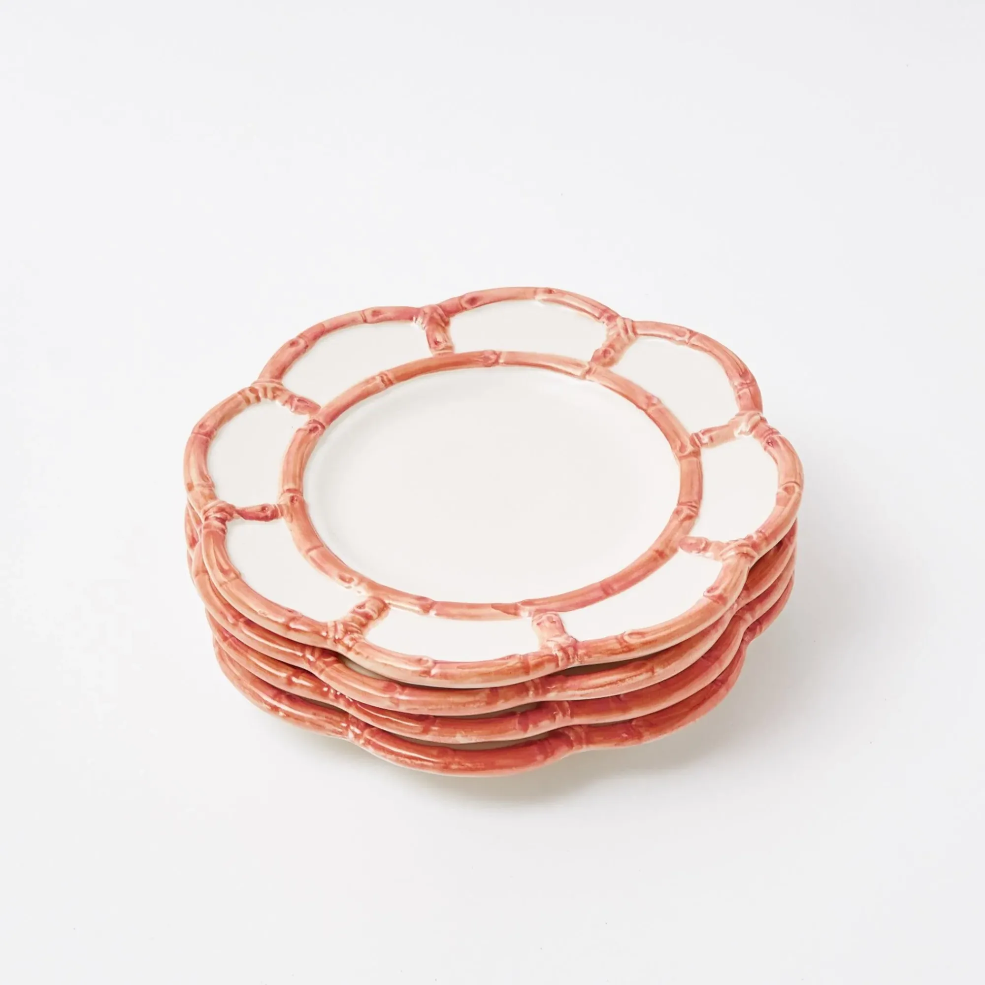 Pink Petal Bamboo Starter Plates (Set Of 4)|Mrs. Alice Outlet