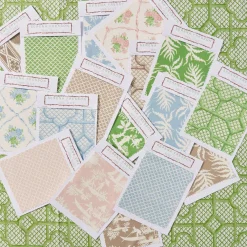 Pink Trailing Ferns Fabric|Mrs. Alice Clearance