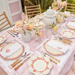 Pink Trailing Ferns Tablecloth|Mrs. Alice Clearance