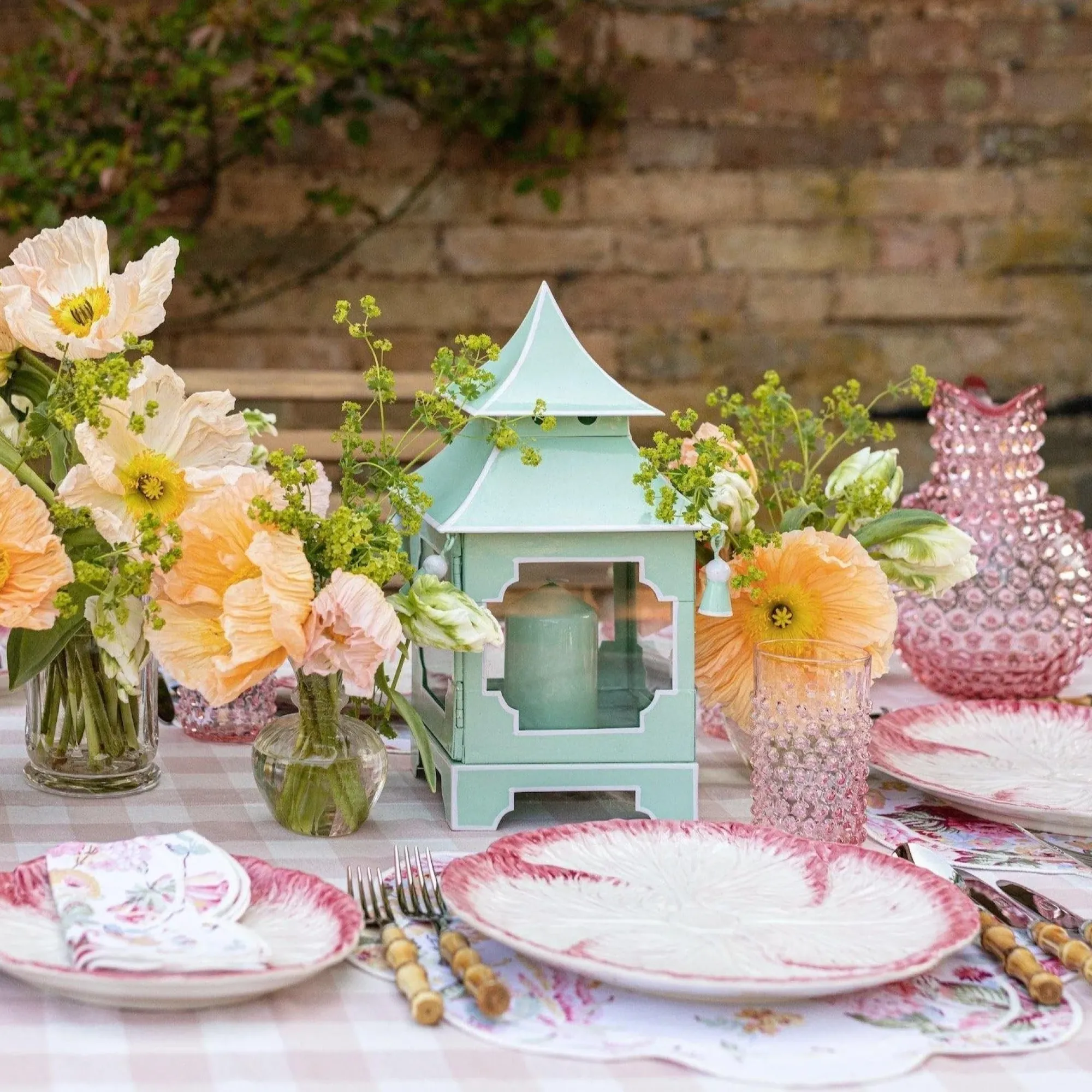 Pistachio Green Pagoda Lantern|Mrs. Alice Best