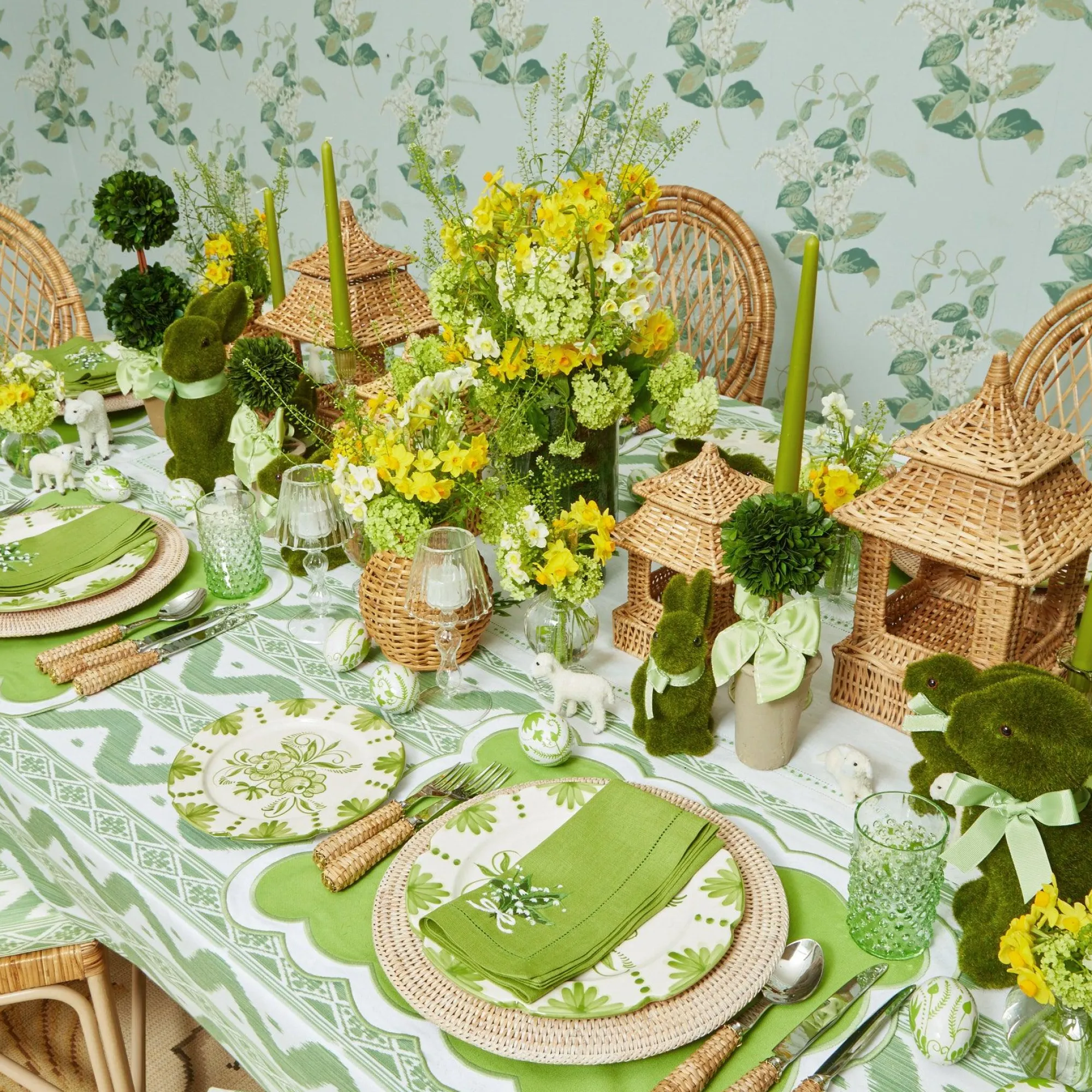 Potted Boxwood With Green Bow Decoration Set|Mrs. Alice Outlet