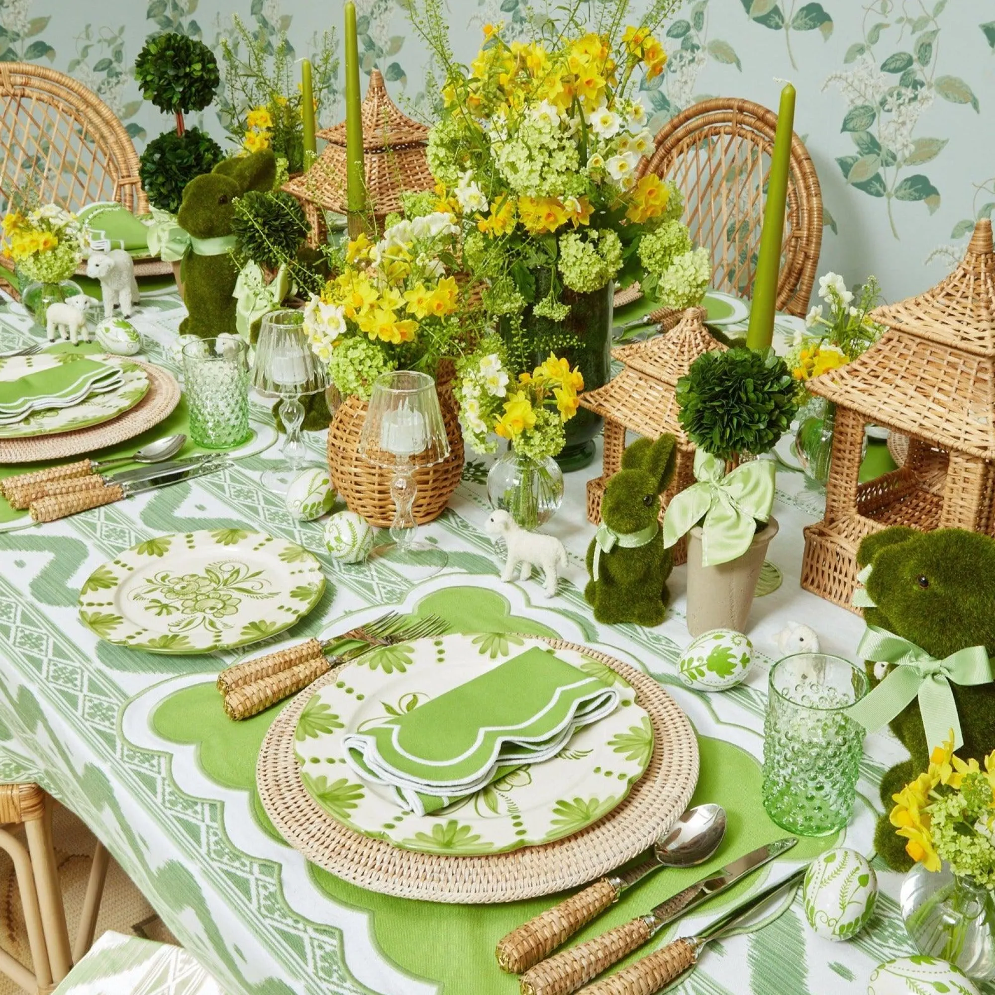 Potted Boxwood With Green Bow Decoration Set|Mrs. Alice Outlet