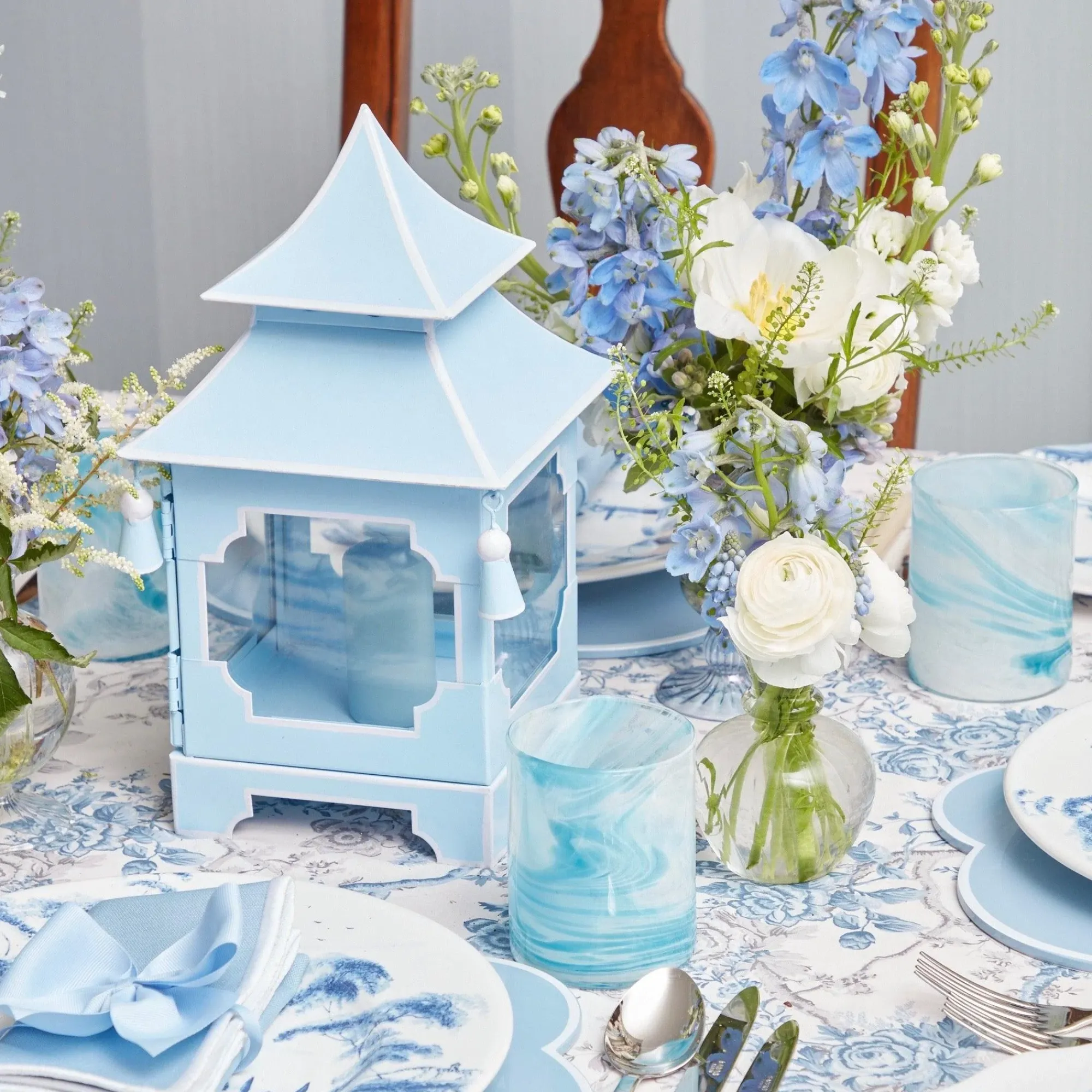 Powder Blue Pagoda Lantern|Mrs. Alice Sale