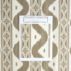 Putty Ikat Stripe Fabric|Mrs. Alice Clearance