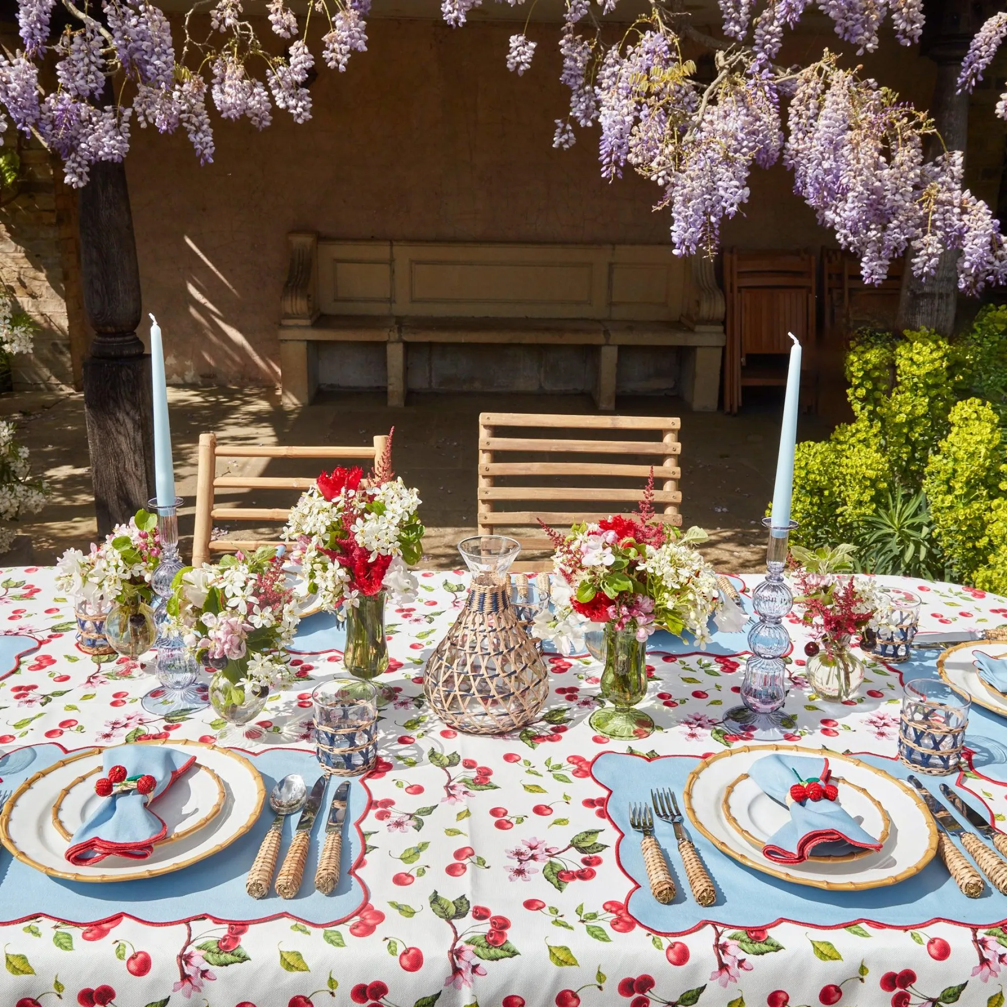 Raffia Cherry Napkin Holders (Set Of 4)|Mrs. Alice Clearance