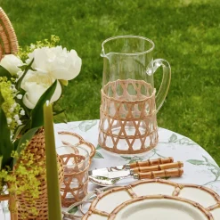Raffia Water Glasses & Jug Set|Mrs. Alice Outlet
