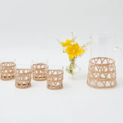 Raffia Water Glasses & Jug Set|Mrs. Alice Sale