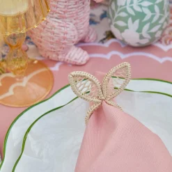 Rattan Bunny Napkin Rings (Set Of 4)|Mrs. Alice