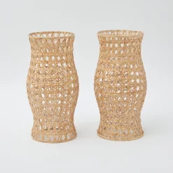 Rattan Hurricane Lantern (Pair)|Mrs. Alice Outlet