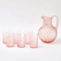 Rose Pink Hobnail Glasses (Set Of 6)|Mrs. Alice Hot