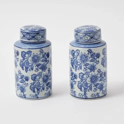 Round Chinoiserie Ginger Jars (Pair)|Mrs. Alice Hot