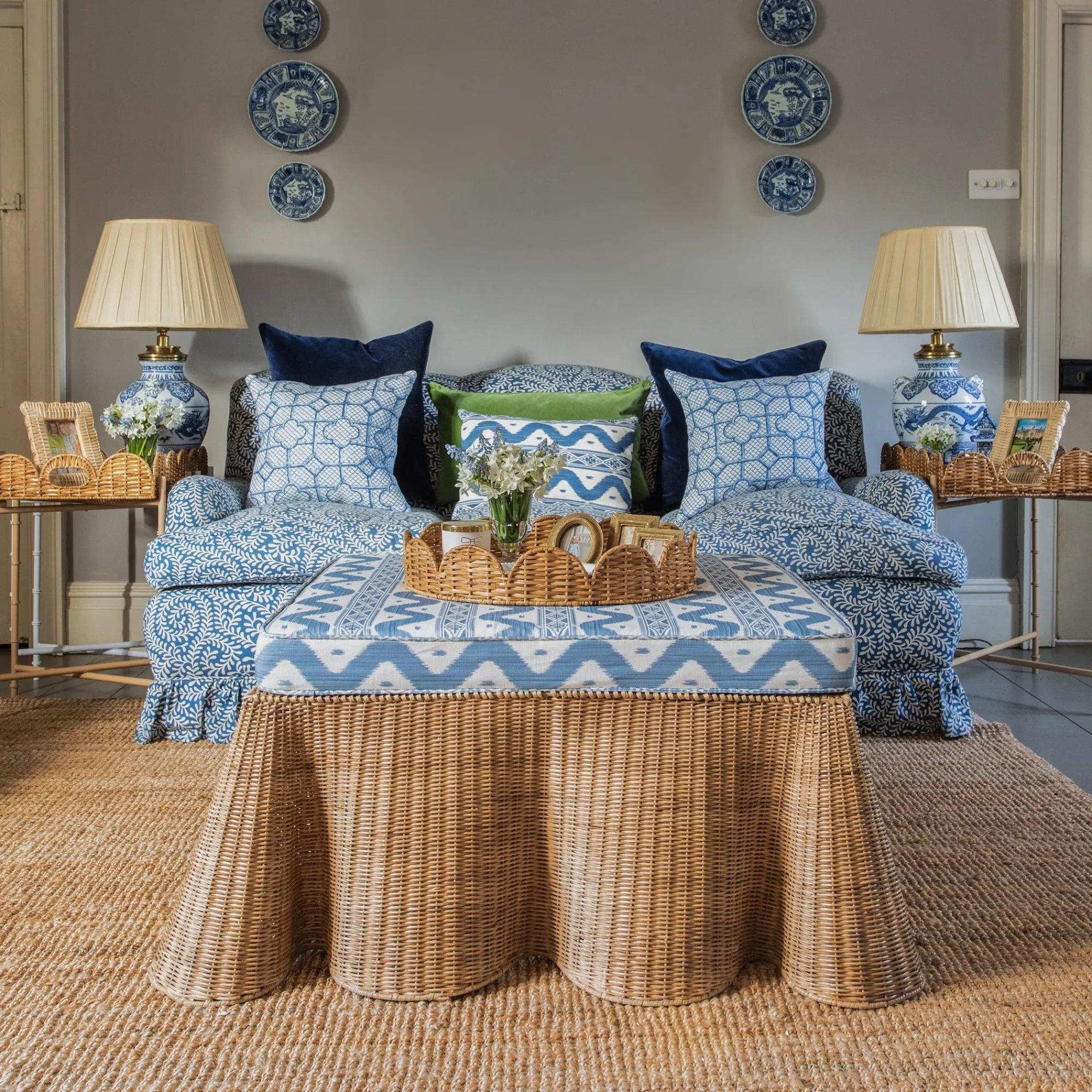 Round Rattan Scalloped Tray|Mrs. Alice Sale