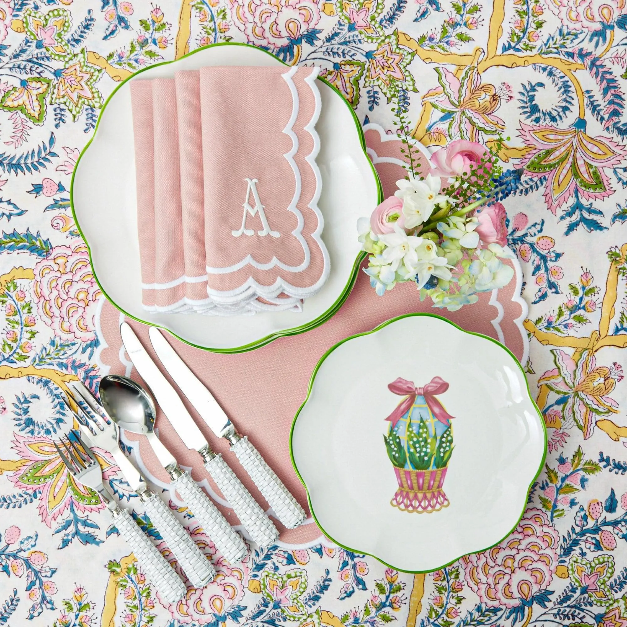 Scalloped Easter Starter Plates (Set Of 4)|Mrs. Alice Clearance