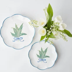 Scalloped Lily Of The Valley Starter Plate (Set Of 4)|Mrs. Alice Discount
