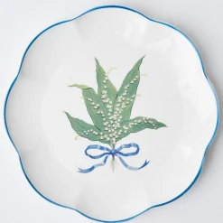 Scalloped Lily Of The Valley Dinner Plate|Mrs. Alice Clearance