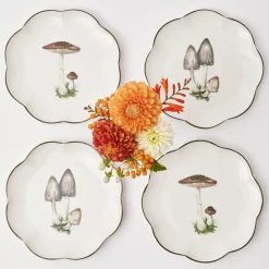 Scalloped Mushroom Starter Plates (Set Of 4)|Mrs. Alice Hot