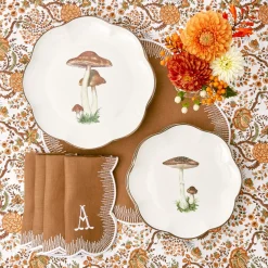 Scalloped Mushroom Starter Plate (Brown)|Mrs. Alice