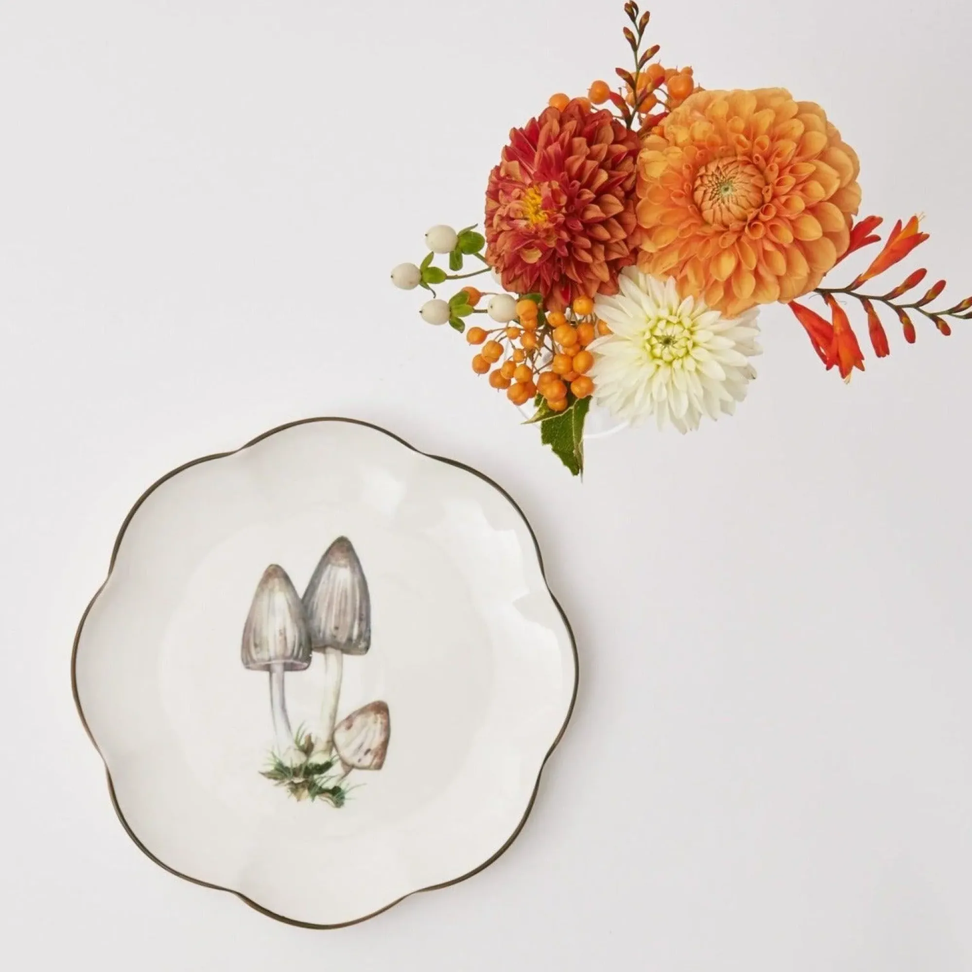 Scalloped Mushroom Starter Plate (Grey)|Mrs. Alice Online