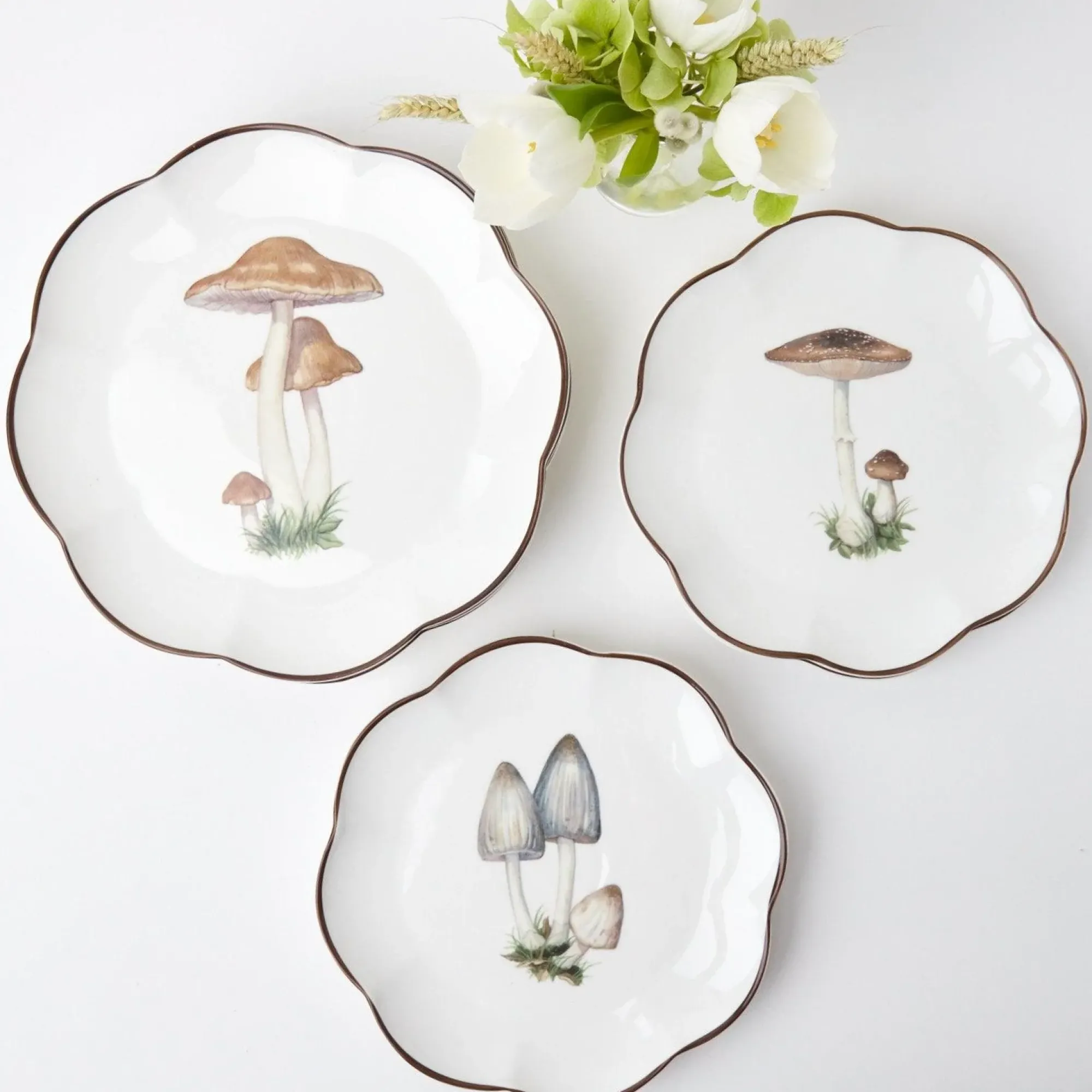 Scalloped Mushroom Starter Plate (Grey)|Mrs. Alice Online