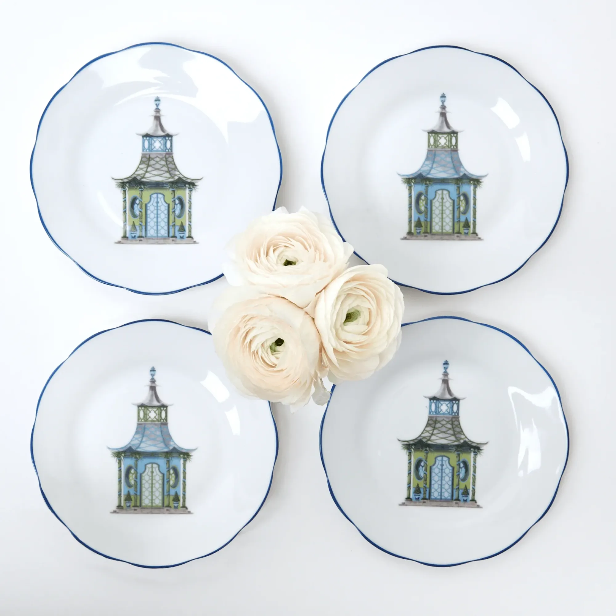 Scalloped Pagoda Starter Plate (Set Of 4)|Mrs. Alice Online