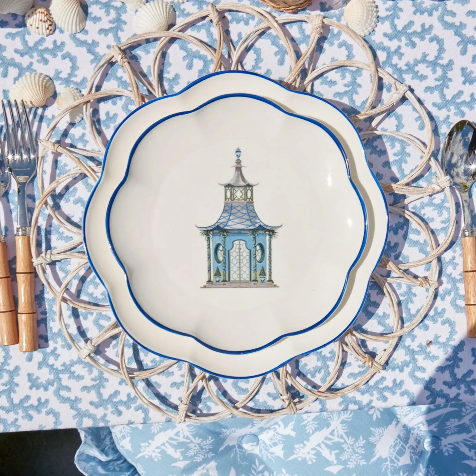 Scalloped Pagoda Starter Plate (Set Of 4)|Mrs. Alice Online