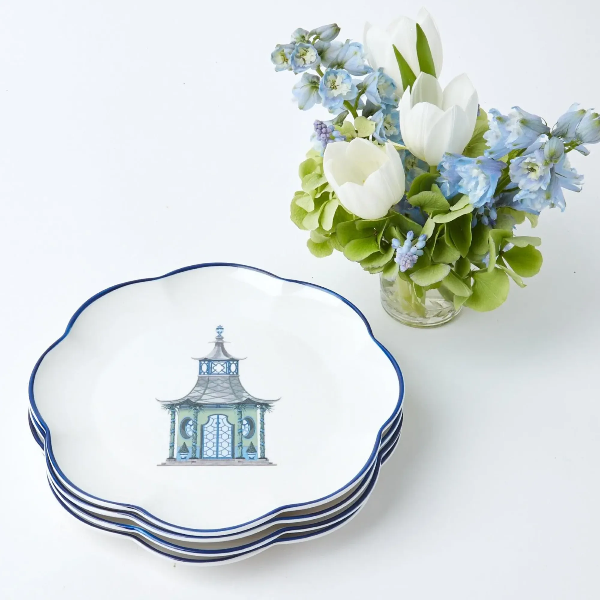 Scalloped Pagoda Starter Plate (Set Of 4)|Mrs. Alice Online