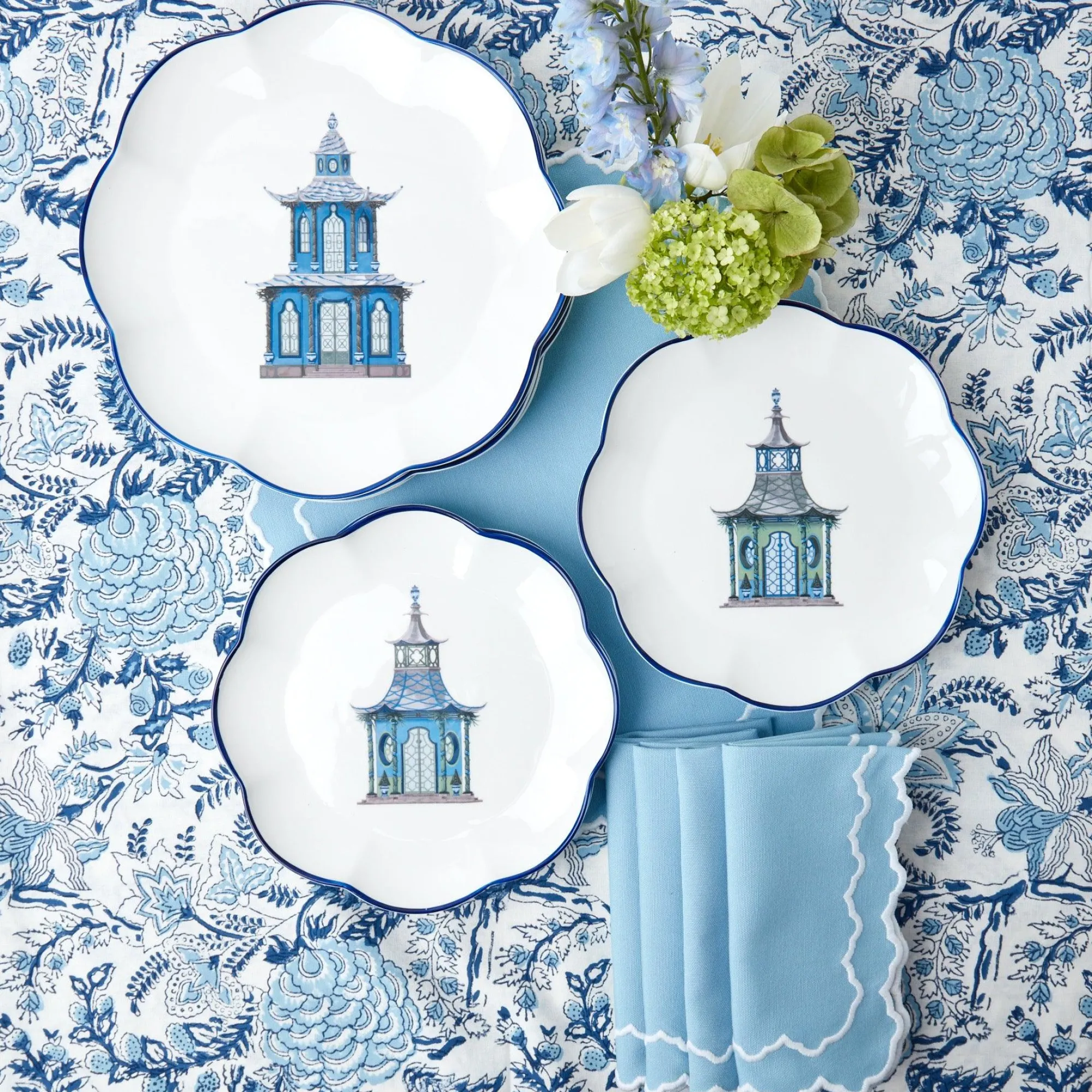 Scalloped Pagoda Starter Plate (Set Of 4)|Mrs. Alice Online
