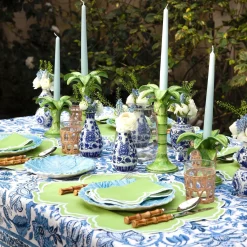 Serena Apple Green Scalloped Napkins (Set Of 4)|Mrs. Alice Clearance