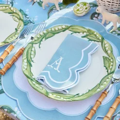 Serena Applique Blue Placemats (Set Of 4)|Mrs. Alice Clearance