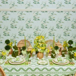 Serena Applique Green Placemats & Napkins (Set Of 4)|Mrs. Alice Best