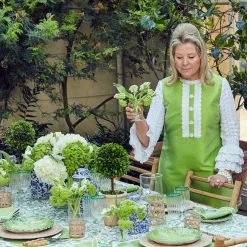 Serena Applique Green Placemats & Napkins (Set Of 4)|Mrs. Alice Best