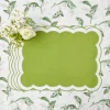 Serena Applique Green Placemats (Set Of 4)|Mrs. Alice Outlet
