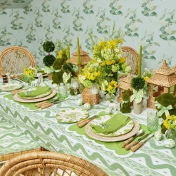 Serena Applique Green Placemats (Set Of 4)|Mrs. Alice Outlet