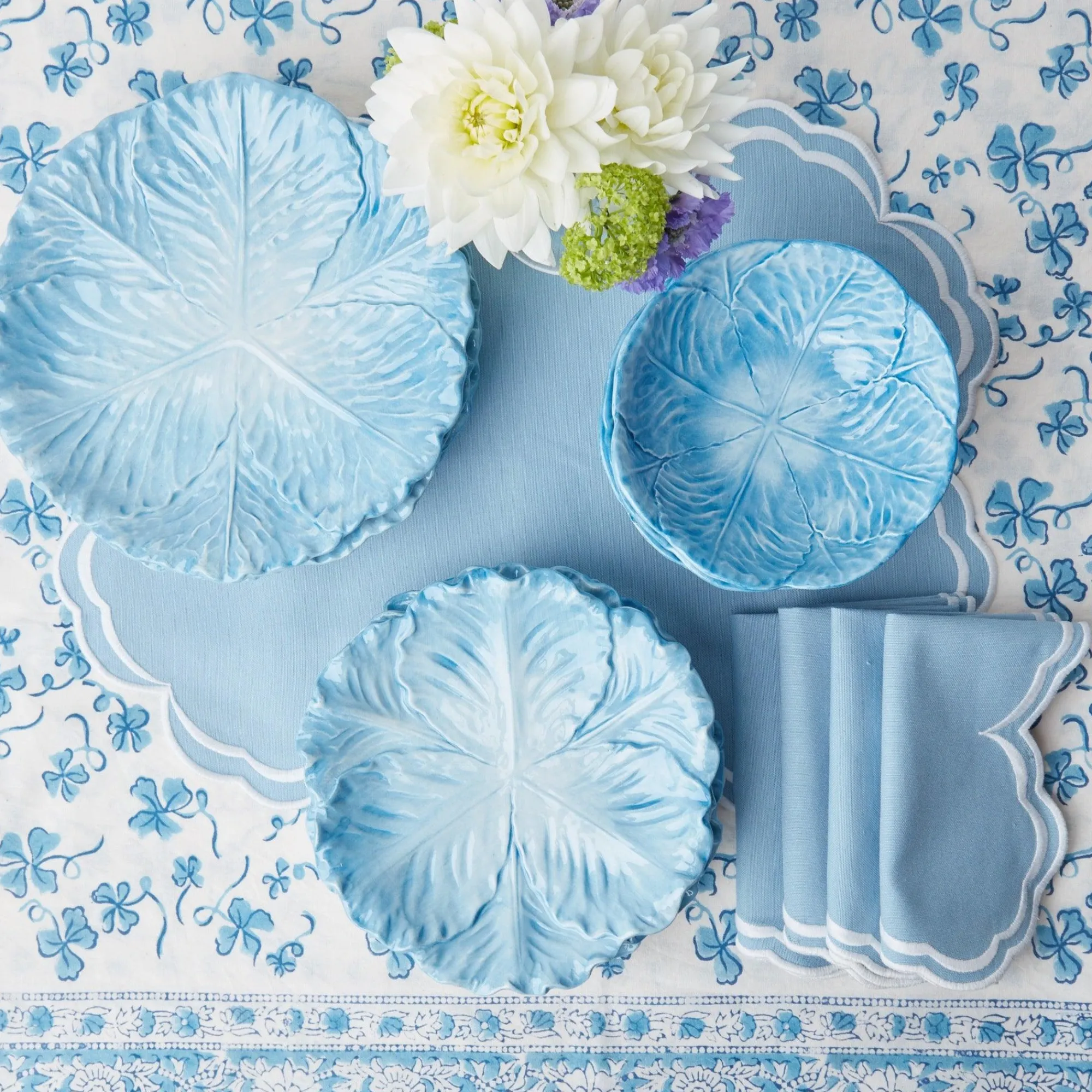 Serena Cornflower Blue Placemats (Set Of 4)|Mrs. Alice Outlet