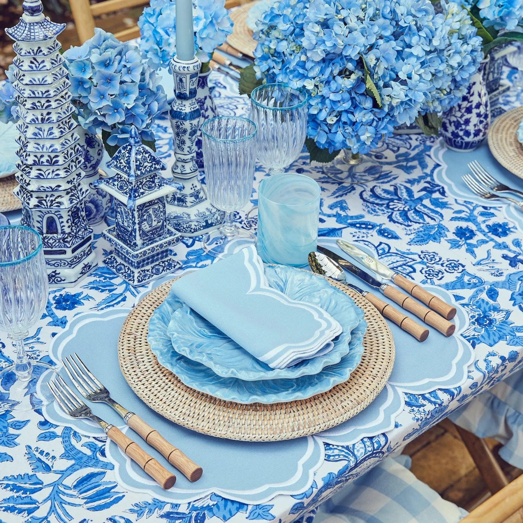 Serena Cornflower Blue Placemats (Set Of 4)|Mrs. Alice Outlet